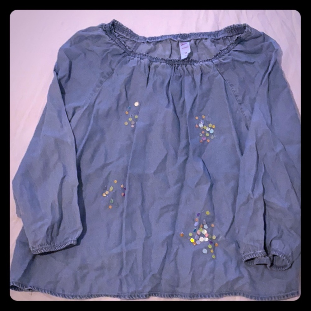 Justic l/s blouse with iridescent sequin